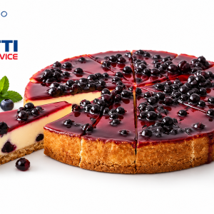 cheesecake frutti rossi kg 1.450 pretagliata (14 fette) martinucci cong.
